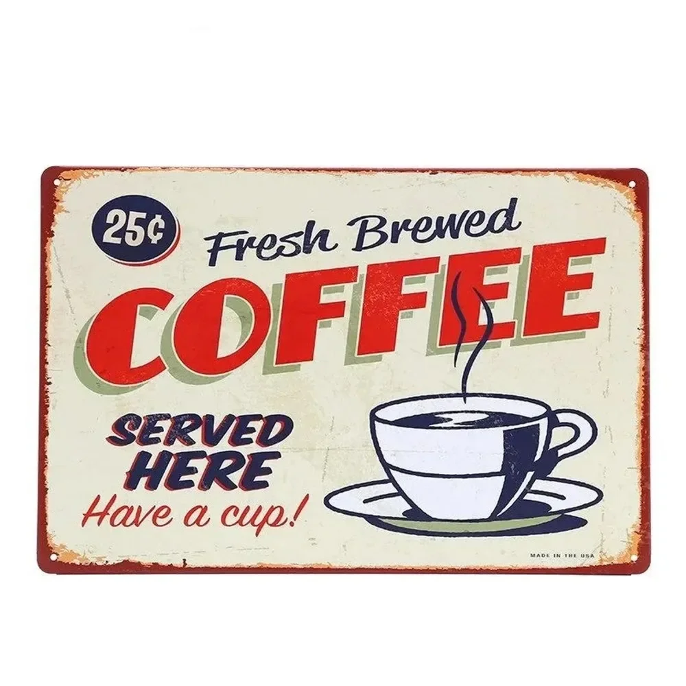 Plaque Metal Signs Drink Coffe - Home Bar And Coffee 评论和价格