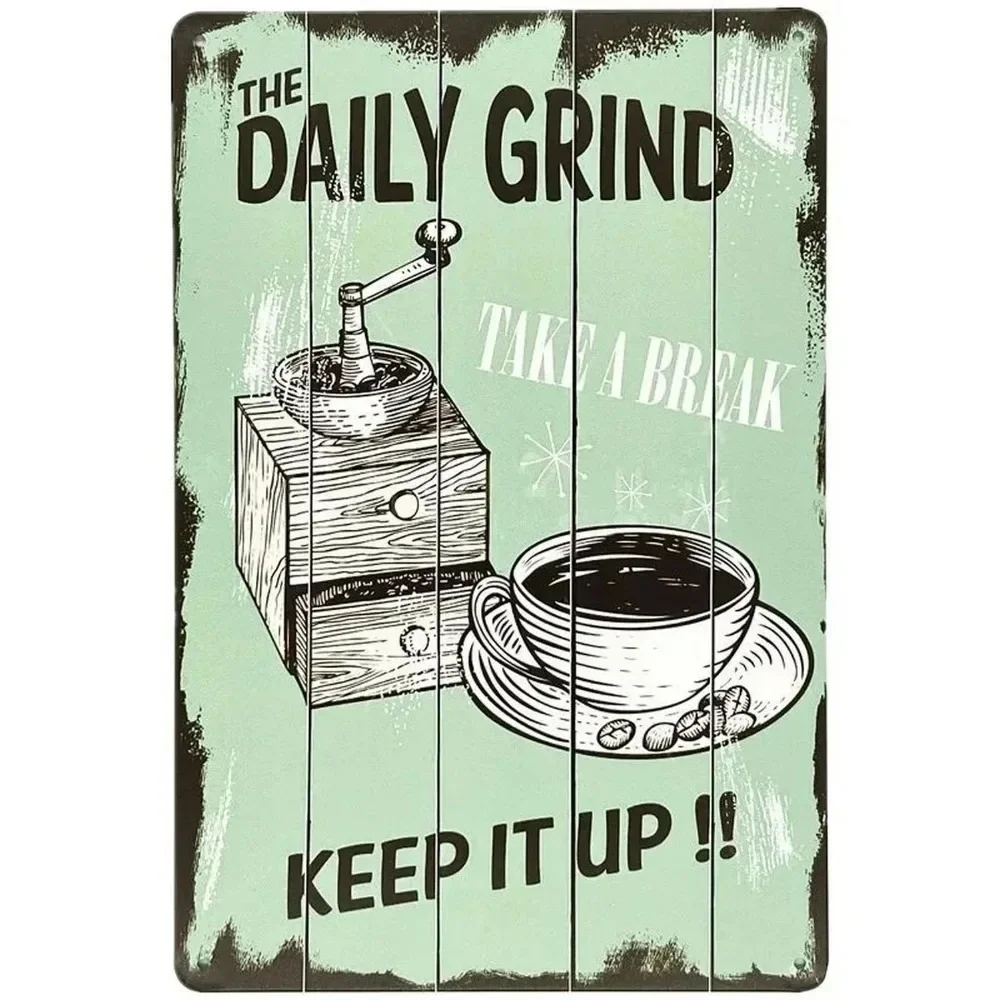 Plaque Metal Signs Drink Coffe - Home Bar And Coffee 评论和价格