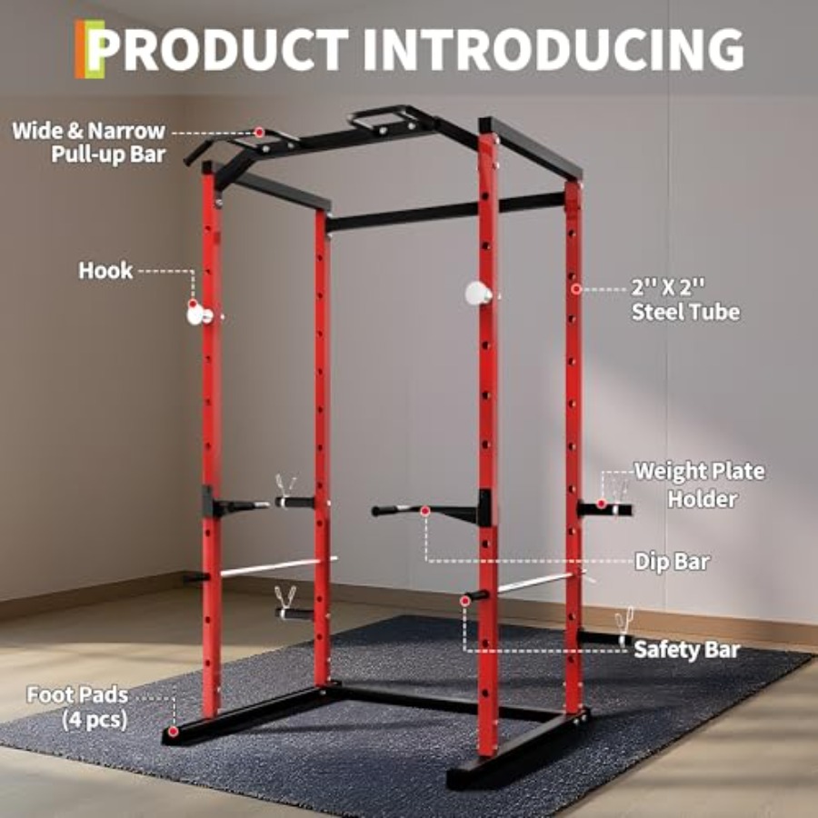 Heavy-Duty Power Cage with Pul - Home Bar And Gym 评论和价格