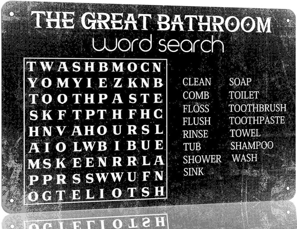 The Great Bathroom Word Search - Home Bar Word 评论和价格