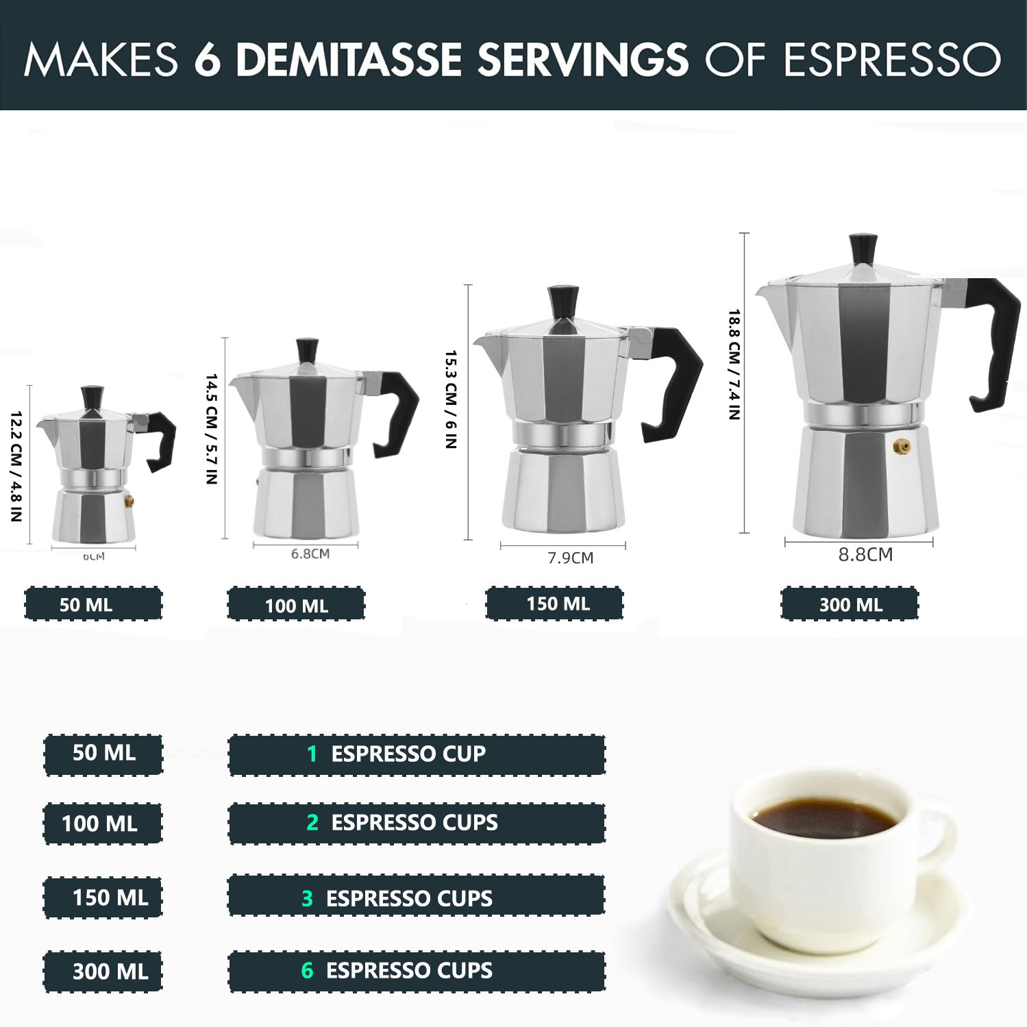 Classic Aluminum Moka Pot 50-3 - Home Barista 评论和价格
