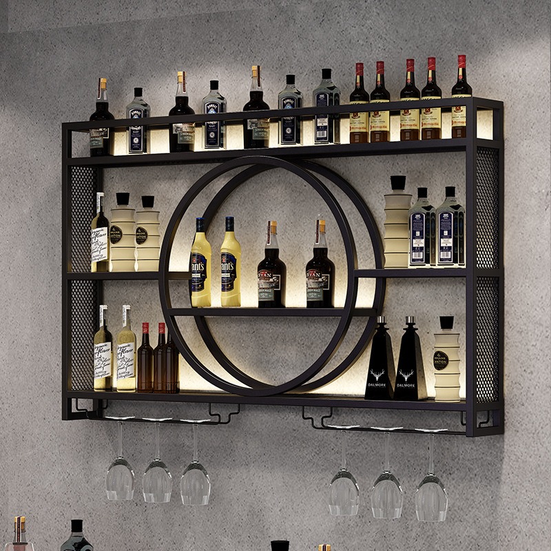 Bar wine rack wall-mounted win - Home Bar And Cabinet 评论和价格