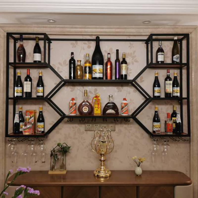 Metal Shelves Wine Cabinet Liv - Home Bar And Cabinet 评论和价格